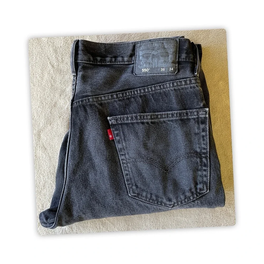 Levi's 550 Men's Black Denim‎ Pants 36x34 Made In Egypt